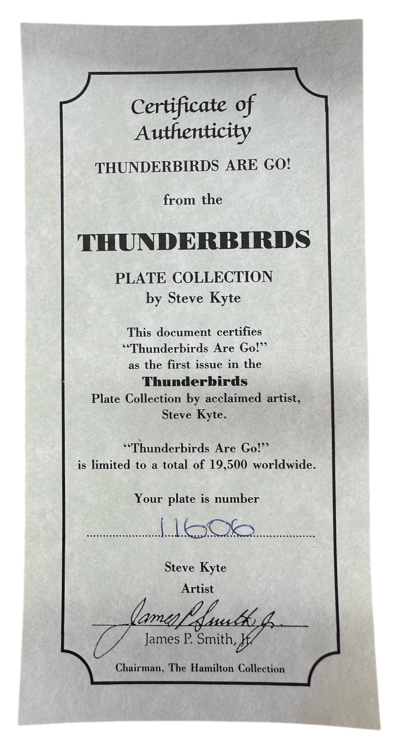 Vintage Hamiltons 1993 Gerry Andersons Thunderbirds Plate Collection - Thunderbirds Are Go - Limited Edition Shop Stock Room Find
