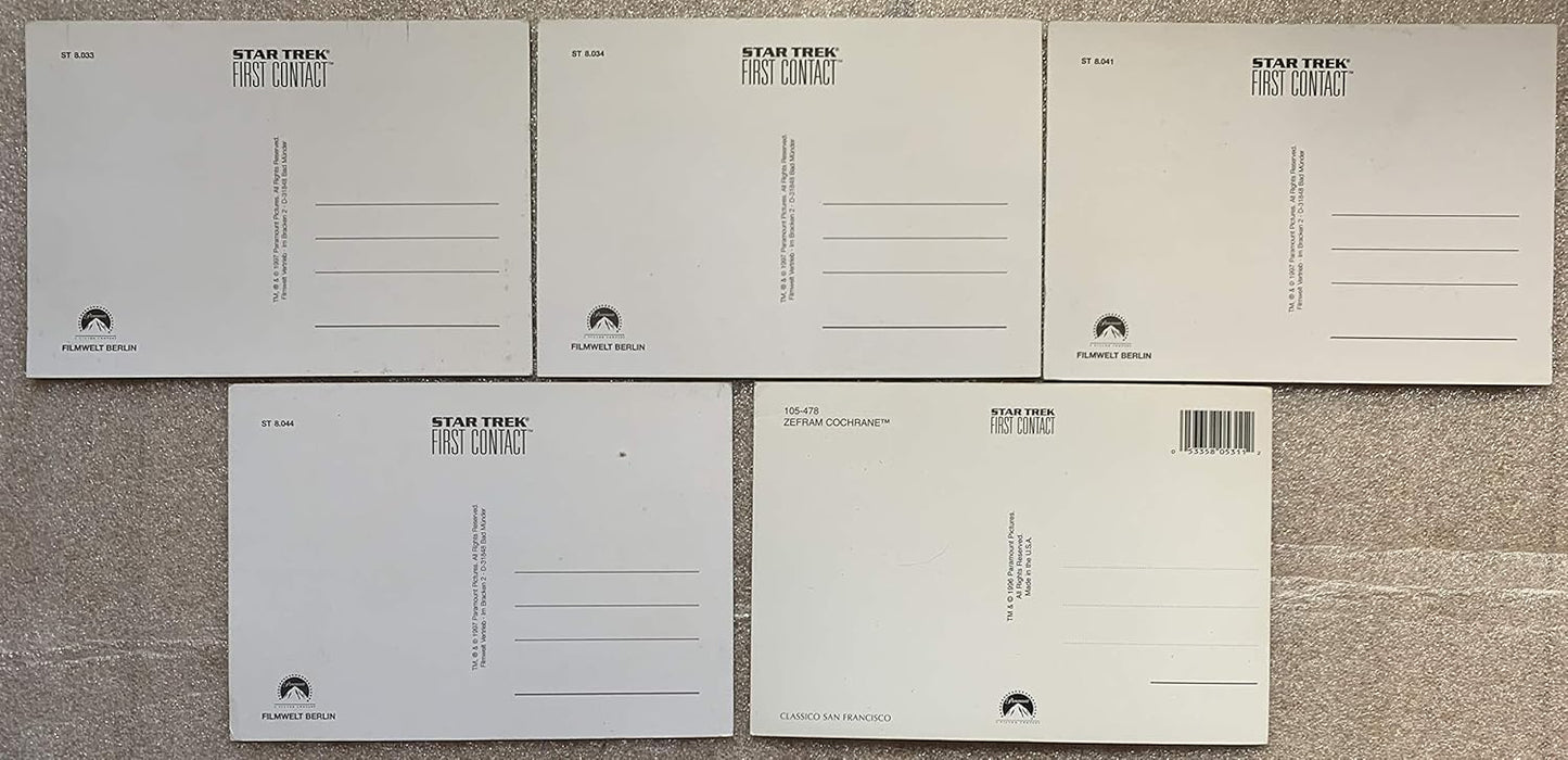 Vintage 1997 Star Trek The Next Generation First Contact Set Of 5 x Individual Postcards By Filmwelt Berlin - Unsold Shop Stock