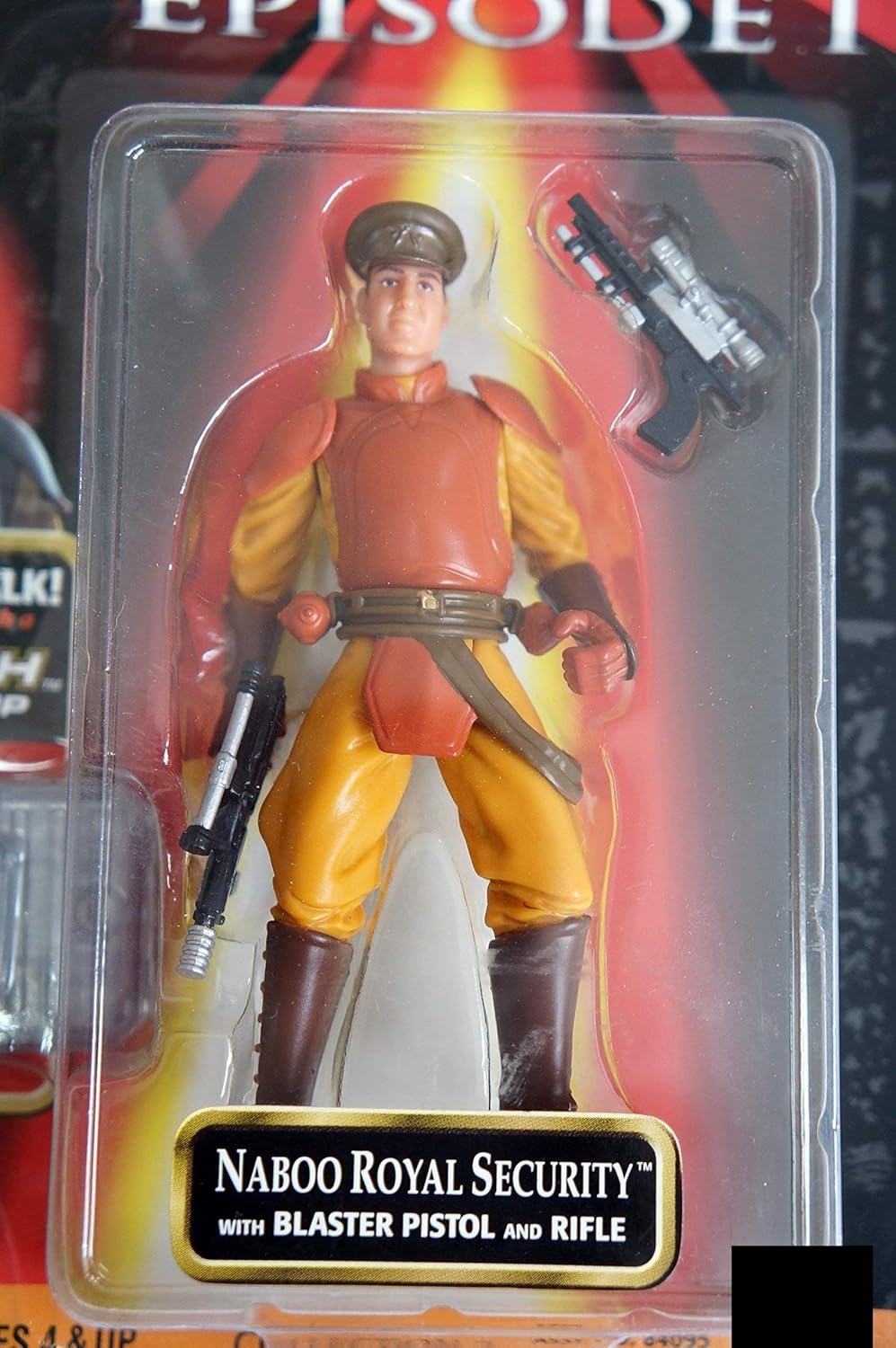 Vintage Star Wars Episode 1 Naboo Royal Security Action Figure With Comm Tech Talk Chip - Brand New Factory Sealed Shop Stock Room Find