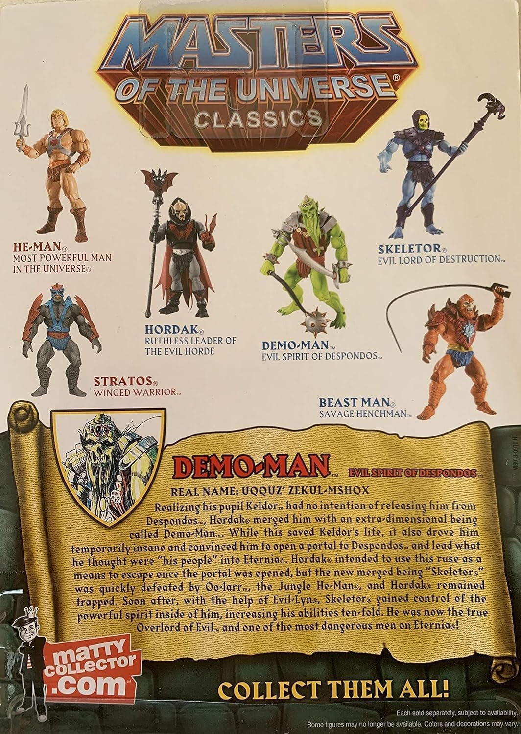 Vintage 2011 Mattel Masters Of The Universe Classics - Demo-Man The Evil Spirit Of Desponds Action Figure - Brand New Factory Sealed Shop Stock Room Find