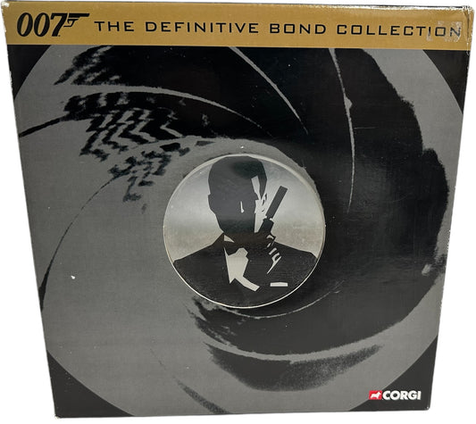 Vintage Corgi 2001 The Definitive Bond Collection Set Of 4 1/36 Scale Die-cast Model Vehicles - Aston Martin DB5, Aston Martin V8, BMW Z3 Lotus Esprit Turbo - Limited Edition Film Cannister Gift Set No. CC99106 - Shop Stock Room Find