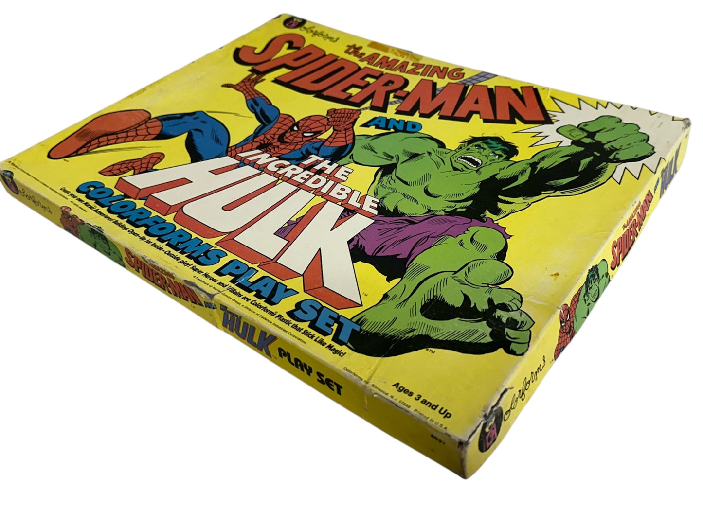 Vintage 1979 Marvels Colorforms Play Set - The Amazing Spiderman And The Incredible Hulk - Very Good Condition In The Original Box