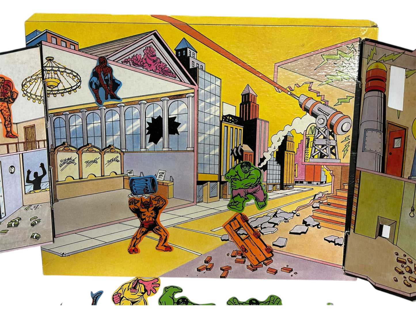 Vintage 1979 Marvels Colorforms Play Set - The Amazing Spiderman And The Incredible Hulk - Very Good Condition In The Original Box
