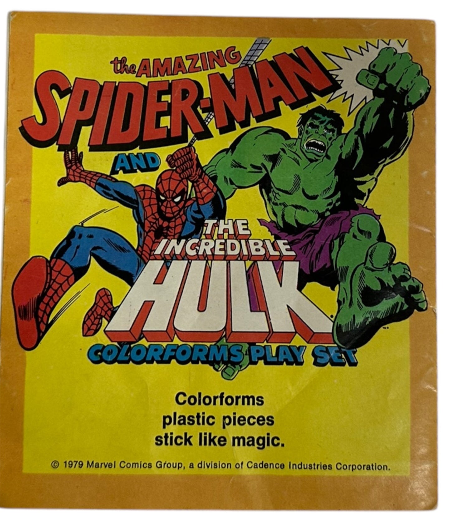 Vintage 1979 Marvels Colorforms Play Set - The Amazing Spiderman And The Incredible Hulk - Very Good Condition In The Original Box