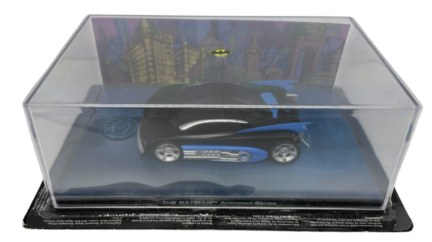 Batman Automobilia - The Definitive Collection Of Batman Vehicles - No. 16 The Animated Series Die-cast Black & Blue Batmobile In Display Case - Shop Stock Room Find