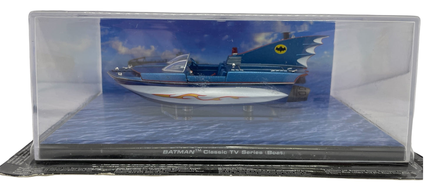 Batman Automobilia - The Definitive Collection Of Batman Vehicles - No. 24 The Classic TV Series Die-cast Bat Boat In Display Case - Shop Stock Room Find