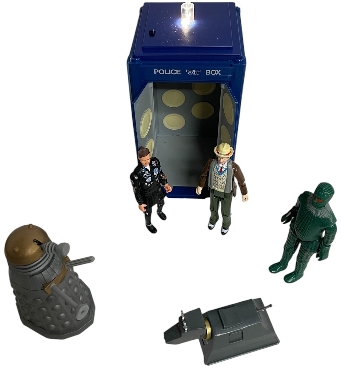 Vintage Dapol 1987 Doctor Dr Who Limited Edition 4" Action Play Set With 7th Doctor, K-9, Dalek, Ice Warrior & Ace Figures - Former Shop Display Set