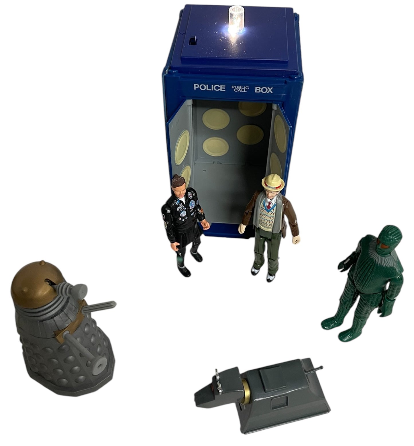 Vintage Dapol 1987 Doctor Dr Who Limited Edition 4" Action Play Set With 7th Doctor, K-9, Dalek, Ice Warrior & Ace Figures - Former Shop Display Set