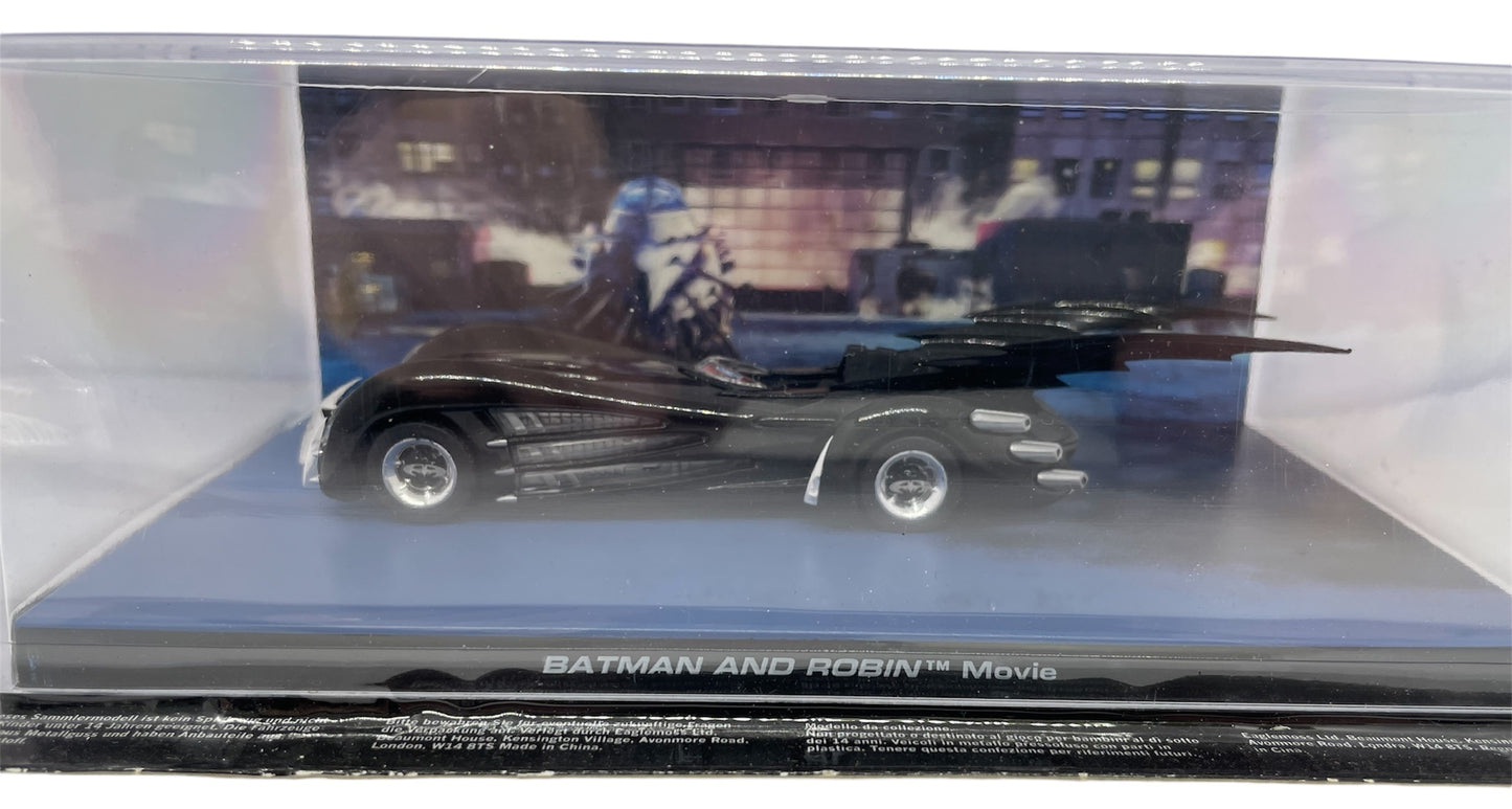 Batman Automobilia - The Definitive Collection Of Batman Vehicles - No. 35 Batman And Robin Movie Die-cast Batmobile In Display Case - Shop Stock Room Find