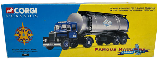 Vintage 1997 Corgi Classics Famous Hauliers Around Britain Limited Edition Crow Carrying Company Scammell Highwayman Tanker - 1:50 Scale Die-Cast Vehicle Replica Number 16304 - Brand New Shop Stock Room Find