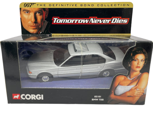 Vintage 2001 Corgi James Bond 007 Tomorrow Never Dies - The Definitive Bond Collection - BMW 750i 1:36 Scale Die-Cast Model Car Vehicle No. 05101 - Brand New Factory Sealed Shop Stock Room Find