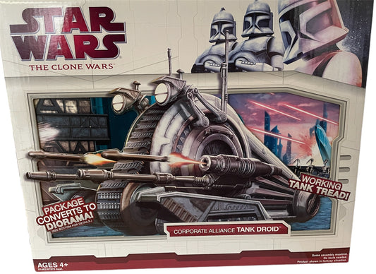 Vintage 2009 Star Wars The Clone Wars- Corporate Alliance Tank Droid With Real Firing Blaster Cannons - Brand New Factory Sealed Shop Stock Room Find