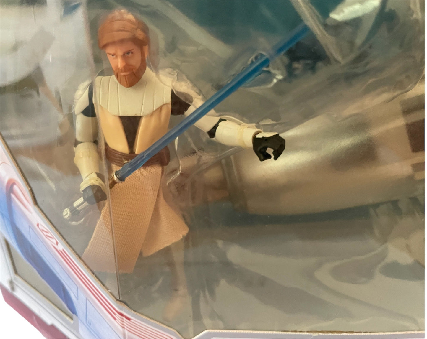 Vintage 2009 Star Wars The Clone Wars Freeco Speeder Vehicle With Obi-Wan Kenobi Action Figure - Brand New Factory Sealed Shop Stock Room Find