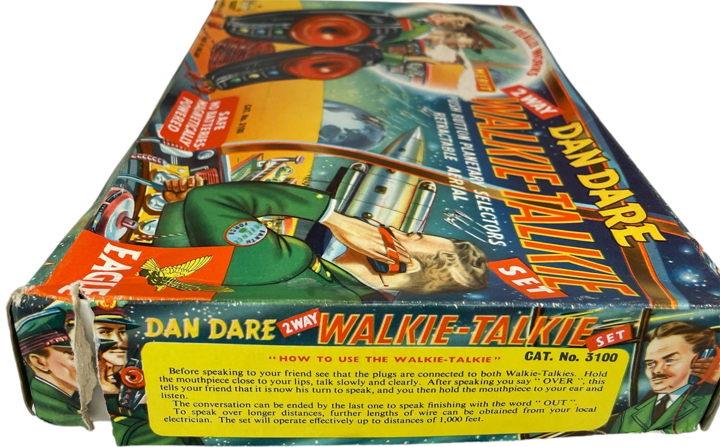 Vintage Merit Ultra Rare 1950's Dan Dare - 2 Way Walkie Talkie Set By J & L Randall Ltd - Cat No. 3100 - Complete In The Original Box