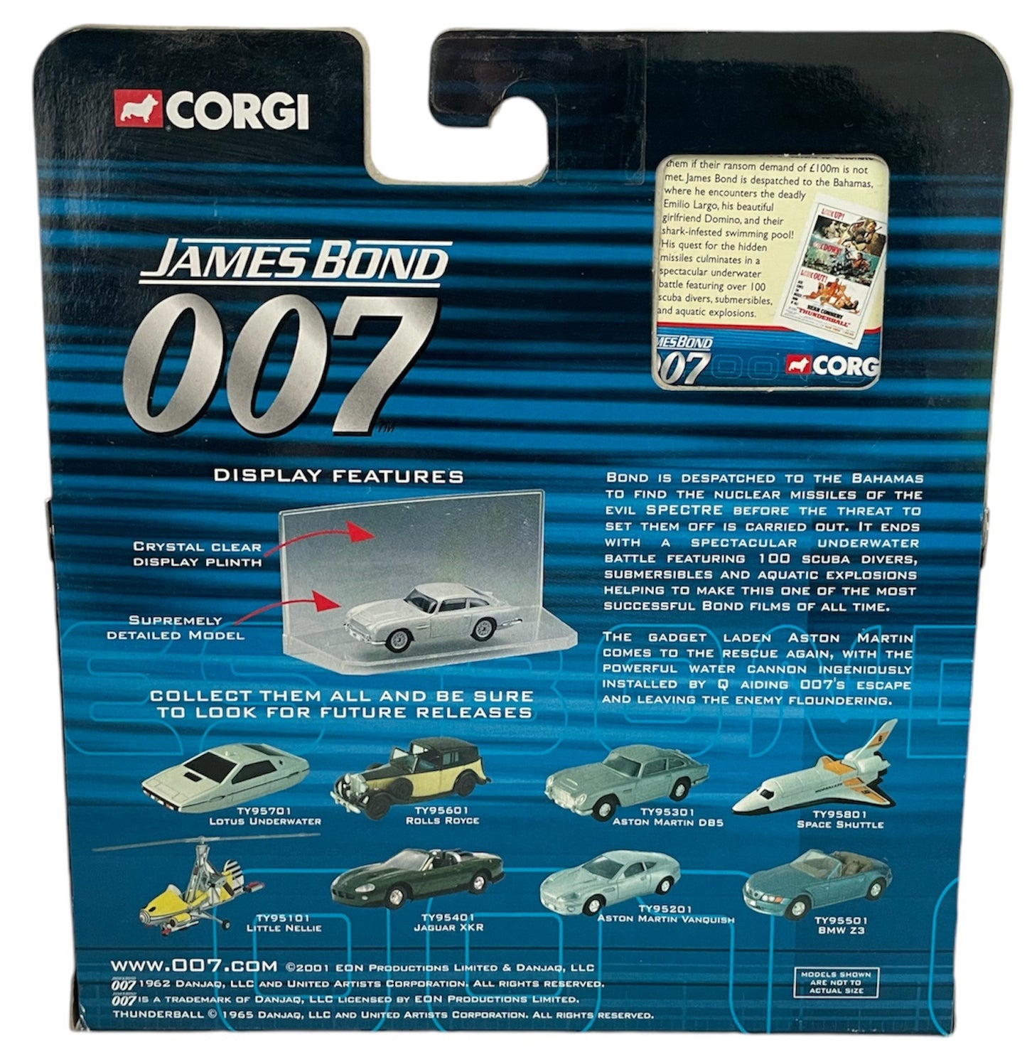 Vintage Corgi 2003 James Bond 007 Die Another Day - Aston Marton V12 Vanquish 1:43 Scale Die-Cast Car Vehicle Replica Number TY95201 - Brand New Shop Stock Room Find.