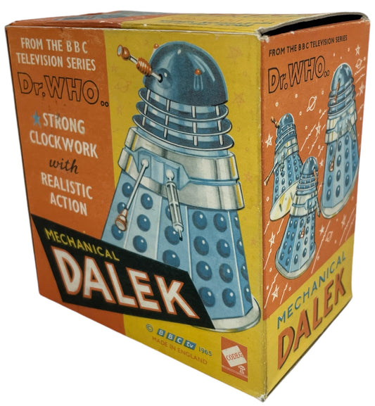 Vintage 1965 Doctor Dr Who Cowan de Groot Ltd Clockwork Mechanical Dalek - Codeg From The Dr Who TV Series - Fantastic Condition, Fully Working & Complete In The Original Box