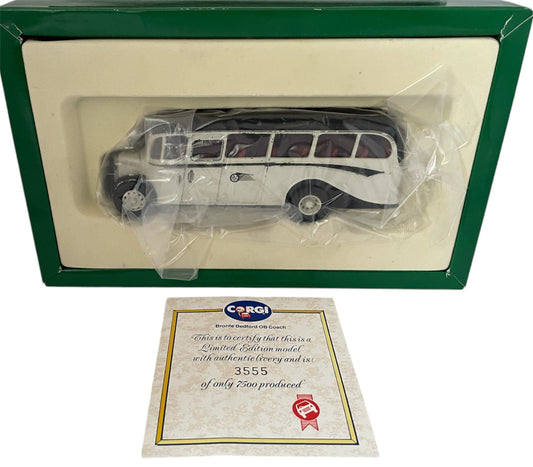 Vintage Corgi Classics 1991 Bronte Bus Company Bedford Type OB Coach Diecast Replica Model Vehicle No. 97185 Limited Edition With COA - In The Original Box