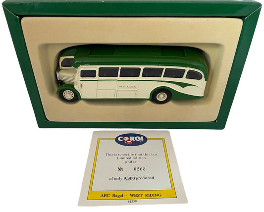 Vintage Corgi Classics 1992 West Riding AEC Regal Bus Coach Diecast Replica Model Vehicle No. D949/26 Limited Edition With COA - In The Original Box