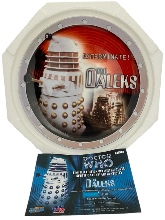 Vintage 1996 Doctor Dr Who - The Dalek's - Exterminate - Limited Edition Collectors Plate. - Shop Stock Room Find