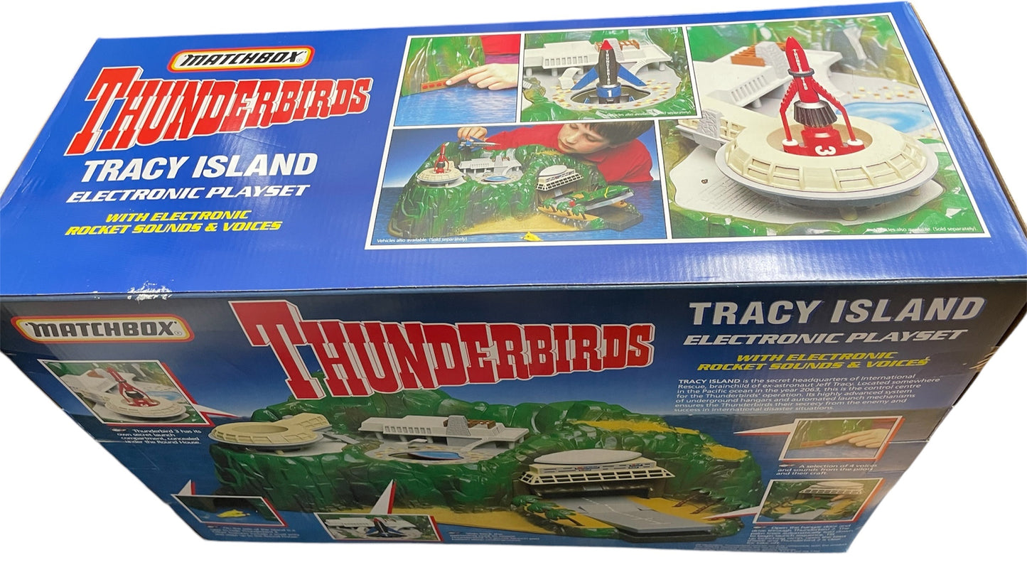 Vintage Matchbox 1992 Gerry Andersons Thunderbirds Electronic Tracy Island With Electronic Rocket Sounds And Voices Playset - Brand New Factory Sealed Shop Stock Room Find