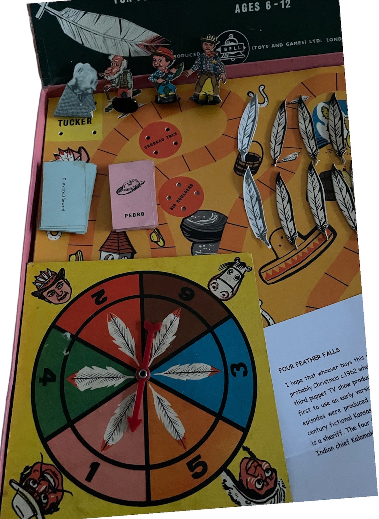 Vintage 1960 Gerry Andersons Four Feather Falls Board Game - Very Good Condition and Complete In The Original Box