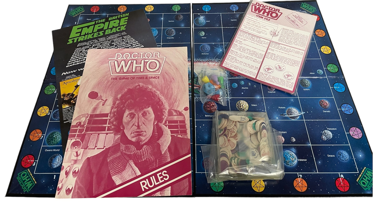 Vintage 1980 Doctor Dr Who The Game Of Time And Space Board Game - Fantastic Condition 100% Complete In The Original Box