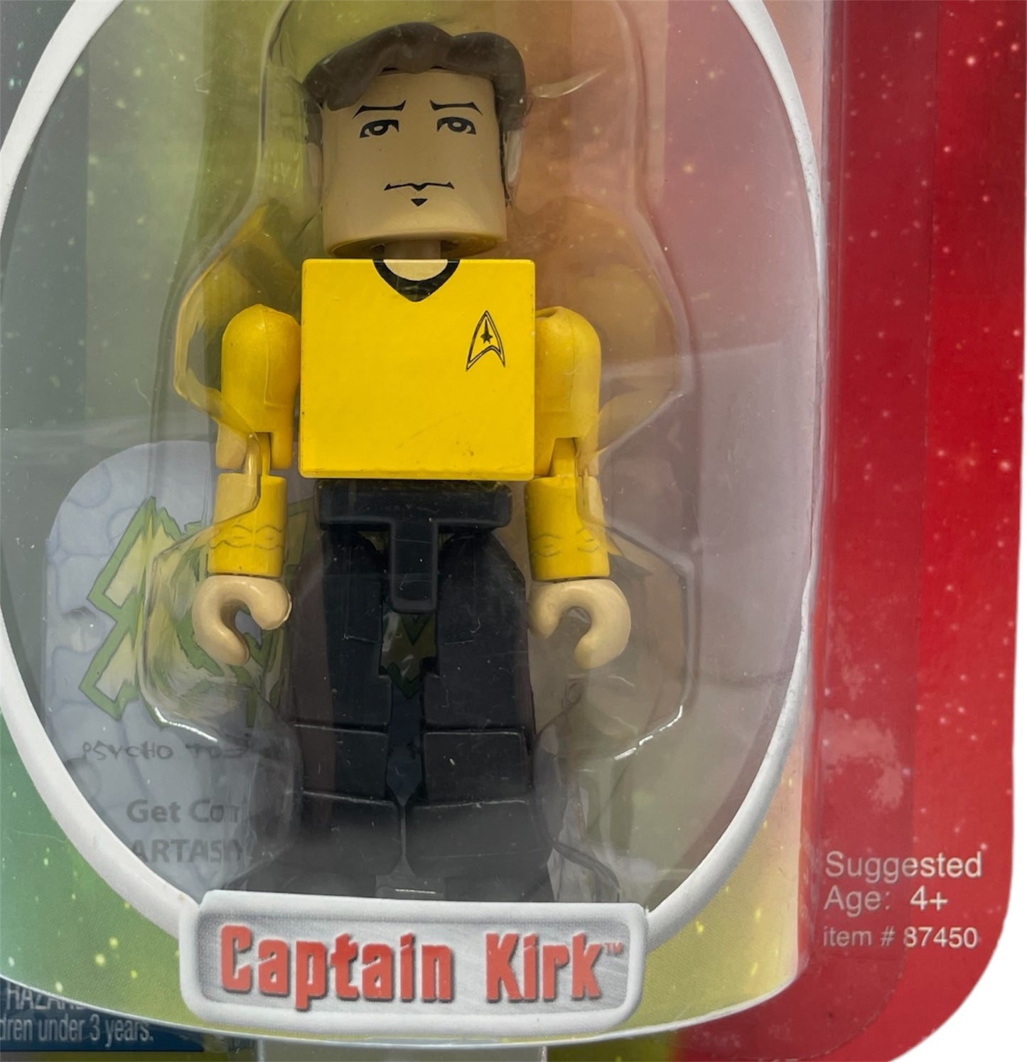 Vintage 2002 Art Asylam/Diamond Select Star Trek The Original Series Minimates Captain Kirk Block Figure - Brand New Factory Sealed Shop Stock Room Find