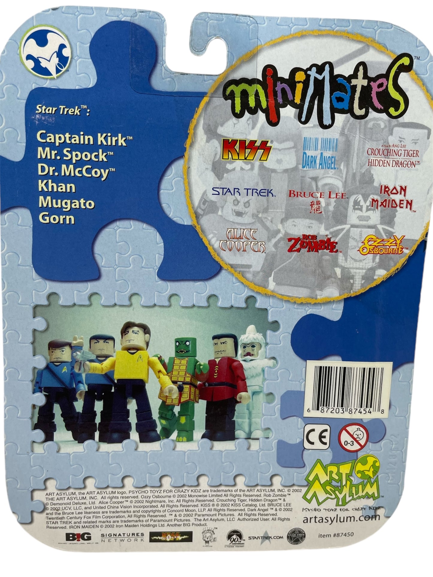 Vintage 2002 Art Asylam/Diamond Select Star Trek The Original Series Minimates Captain Kirk Block Figure - Brand New Factory Sealed Shop Stock Room Find