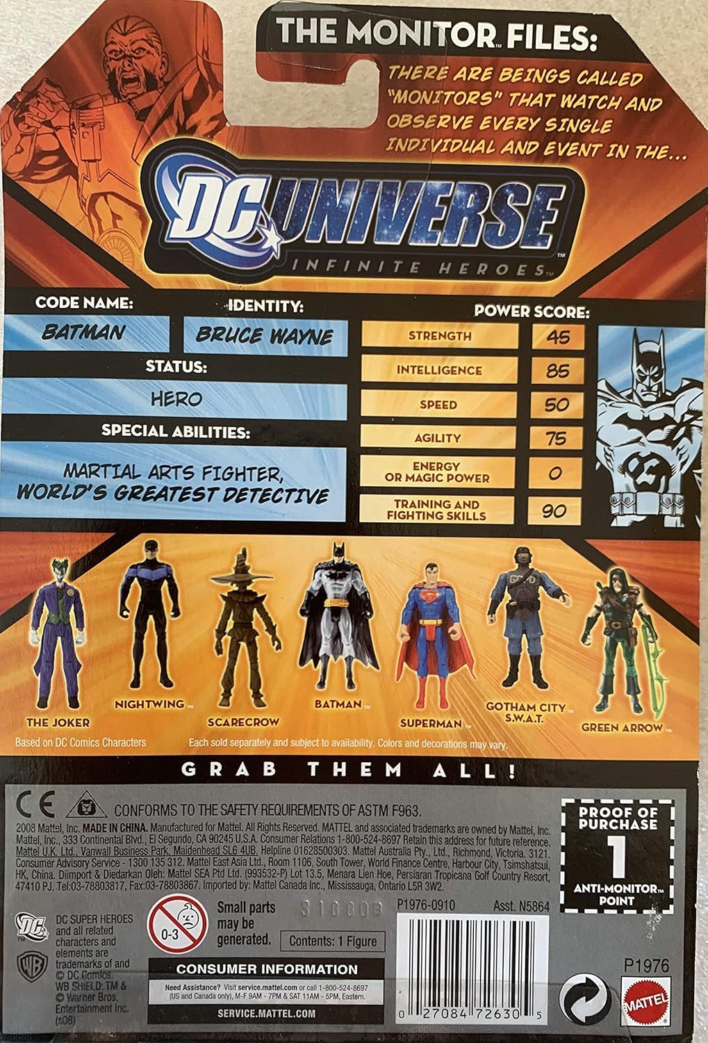 Vintage 2008 DC Universe Infinite Heroes Crisis Series 1 Figure Number 24 - Batman Action Figure - Brand New Factory Sealed Shop Stock Room Find