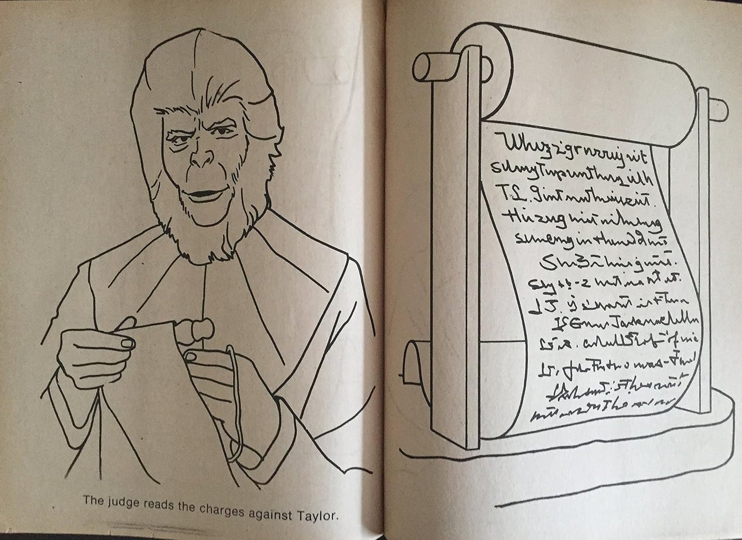 Vintage 1974 Planet Of The Apes Colouring Book Based On The Movie Mint Condition Shop Stock Room Find