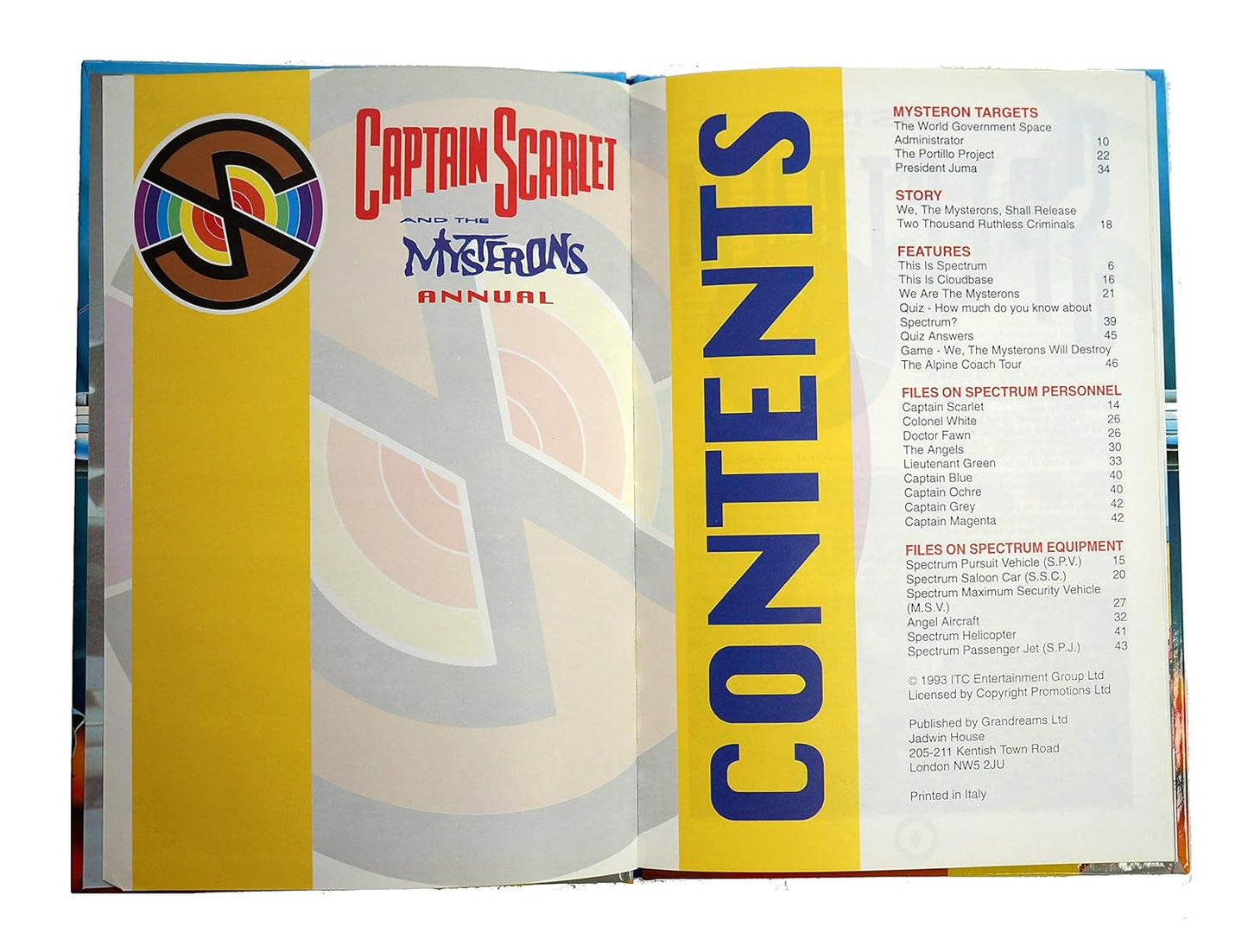Vintage Grandreams1993 Gerry Andersons The Official Captain Scarlet And The Mysterons Annual 1994 - Brand New Shop Stock Room Find