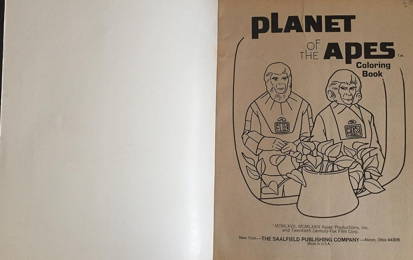 Vintage 1974 Planet Of The Apes Colouring Book Based On The Movie Mint Condition Shop Stock Room Find