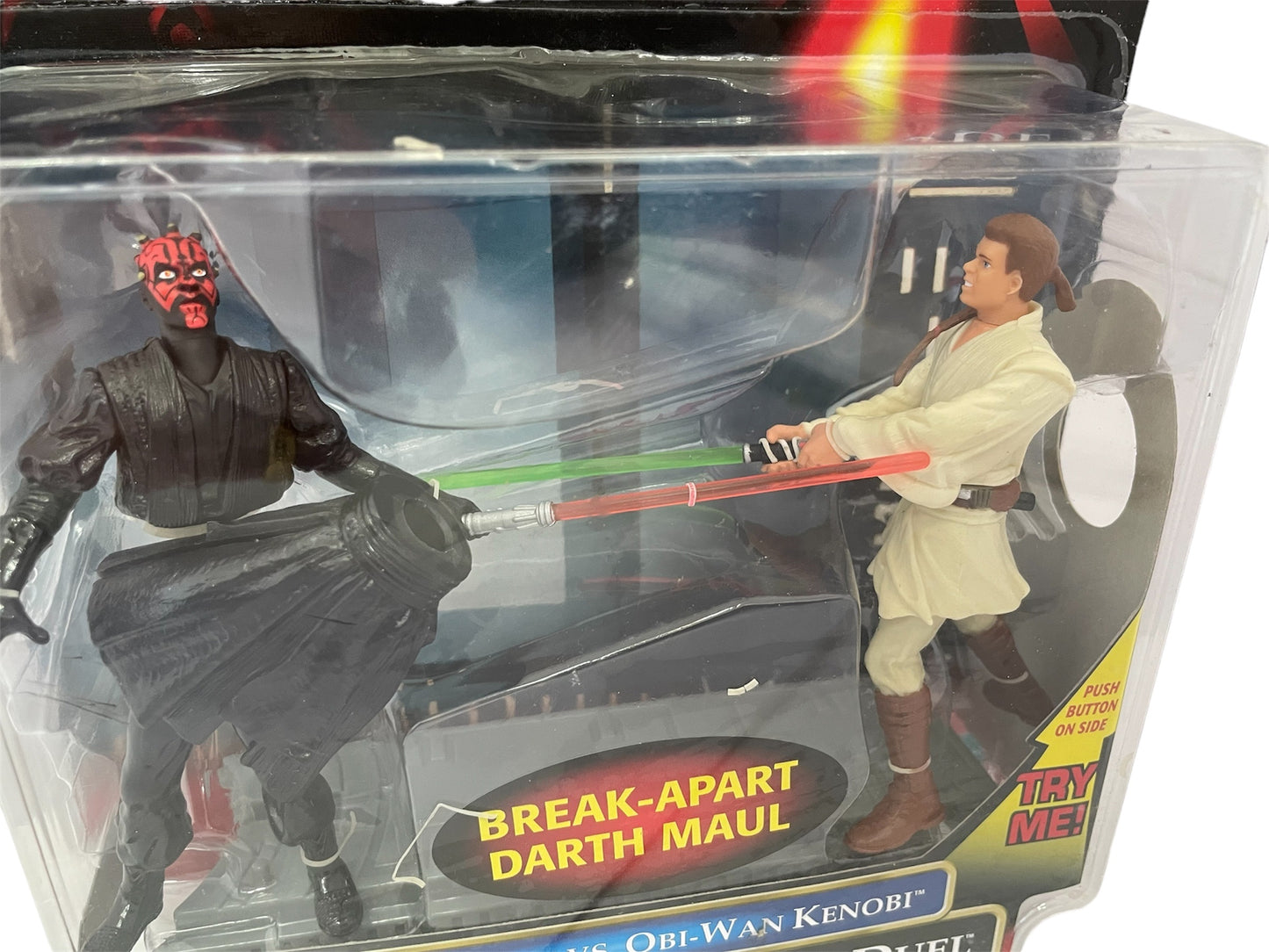 Vintage 1999 Star Wars Episode 1 The Phantom Menace Darth Maul Vs Obi-Wan Kenobi - The Final Lightsaber Duel Action Figure Set - Brand New Factory Sealed Shop Stock Room Find