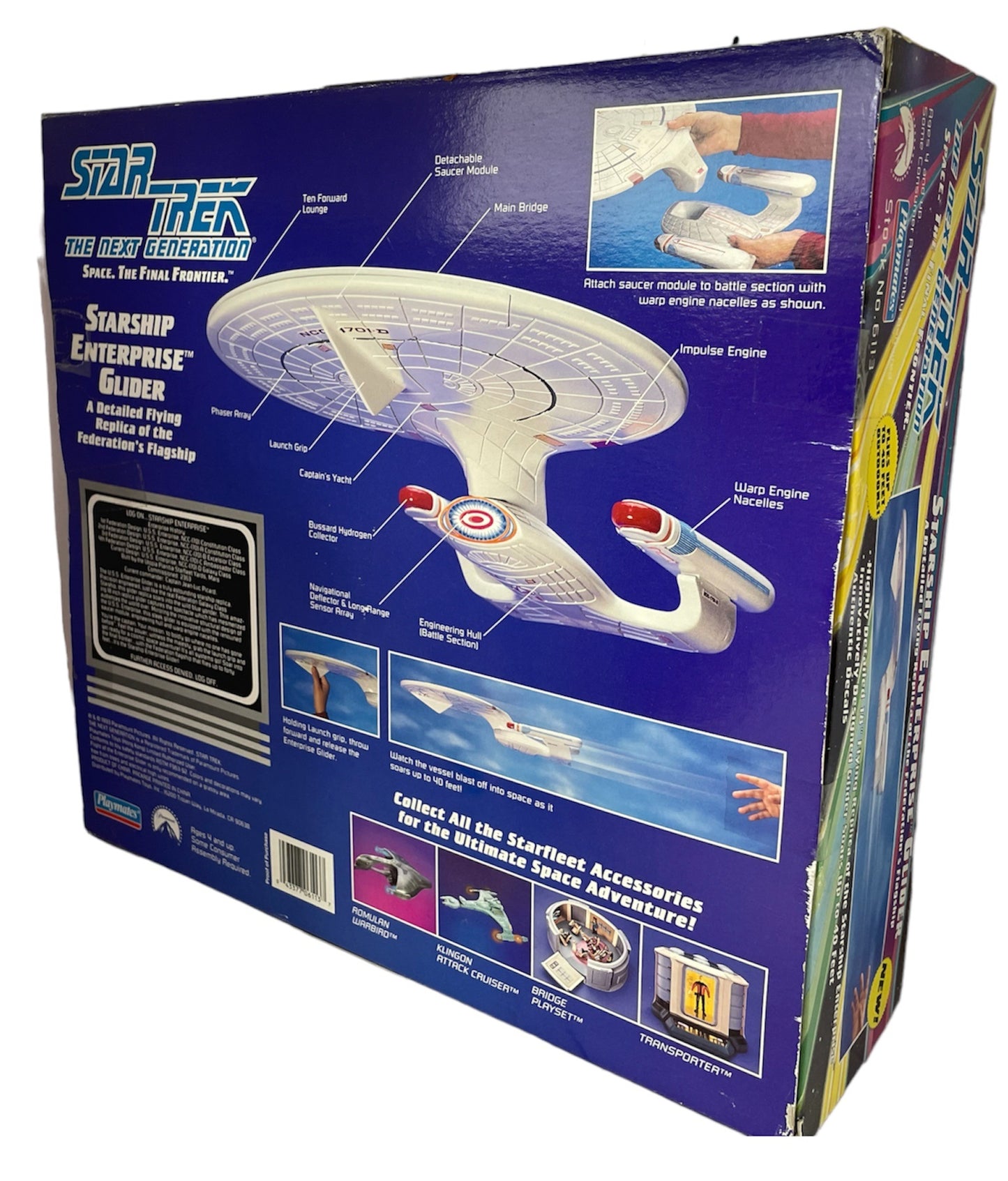 Vintage 1993 Playmates Star Trek The Next Generation Collectors Edition Starship Enterprise Glider - Factory Sealed Shop Stock Room Find