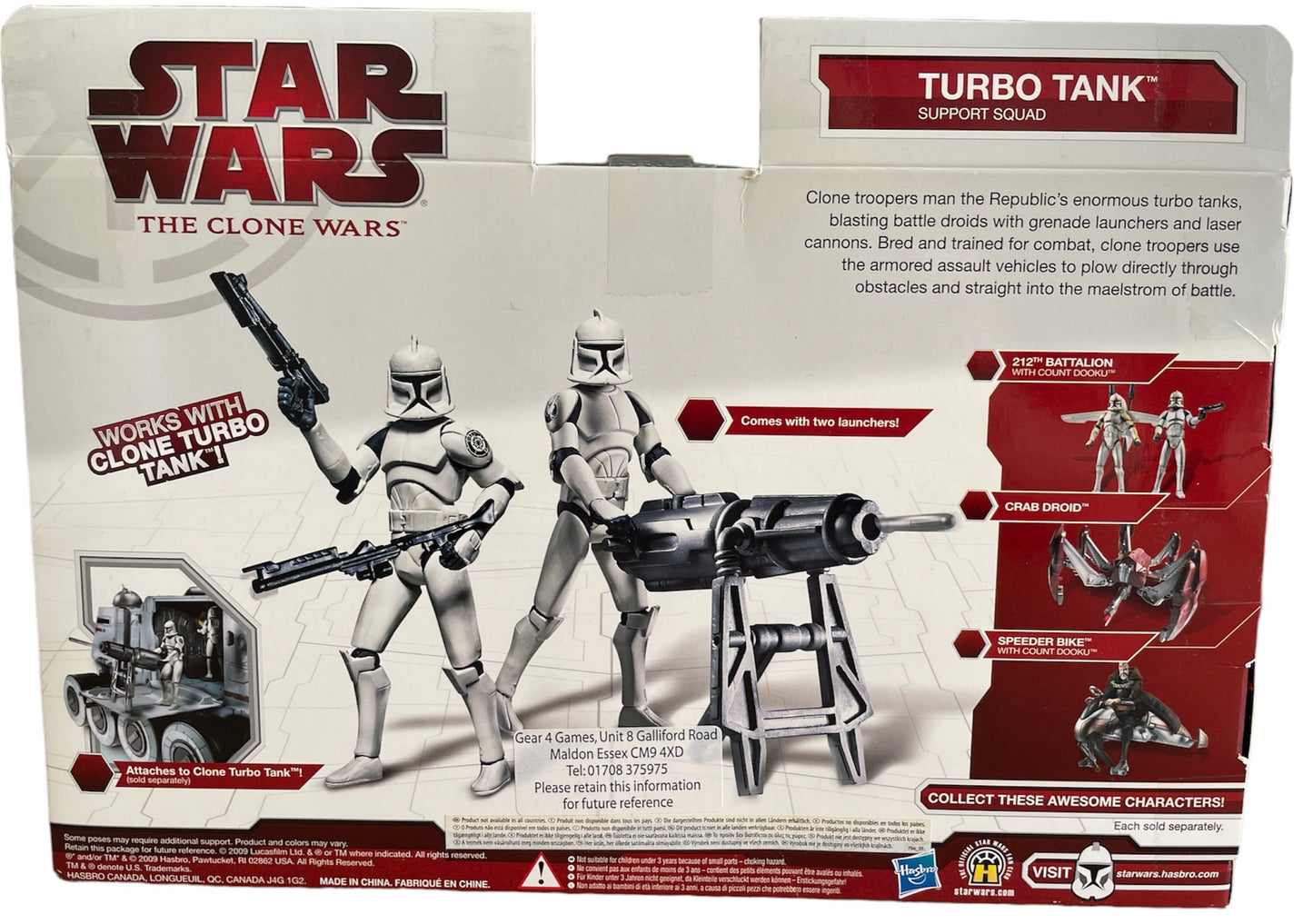 Vintage 2009 Star Wars - The Clone Wars Turbo Tank Support Squad - Twin Action Figure Pack With Two Missile Launchers - Brand New Factory Sealed Shop Stock Room Find