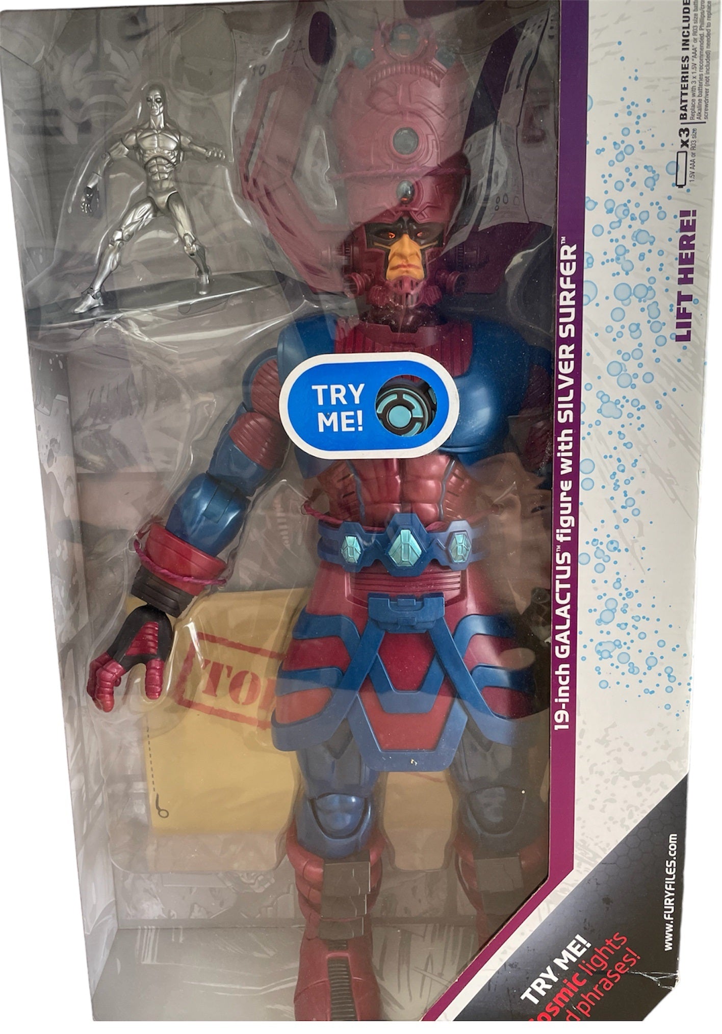 Vintage Marvels 2009 Masterworks 001 - 19 Inch Electronic Galactus Electronic Highly Detailed Poseable Action Figure With 3 3/4" Silver Surfer Figure - Brand New Factory Sealed Shop Stock Room Find