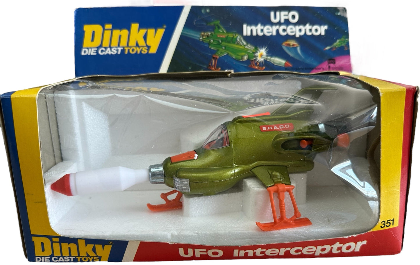 Vintage 1978 Dinky Toys 351 Gerry Andersons UFO Shado Interceptor Die-cast Replica Space Vehicle - Fantastic Condition - In Original Box