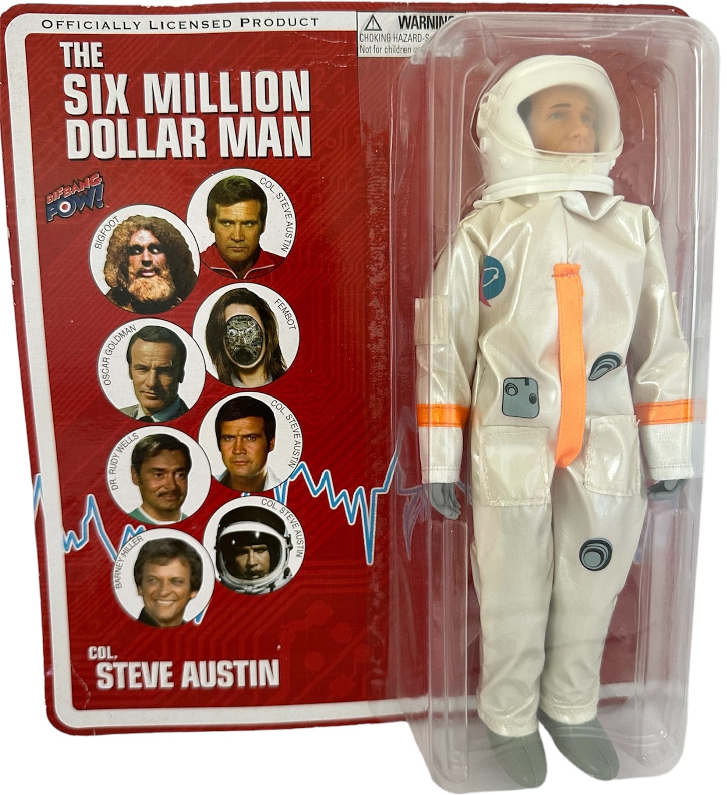 Vintage Biff Bang Pows 2014 - The Six Million Dollar Man Colonel Steve Austin In Astronaut Attire 8 Inch Action Figure - Brand New Factory Sealed Shop Stock Room Find