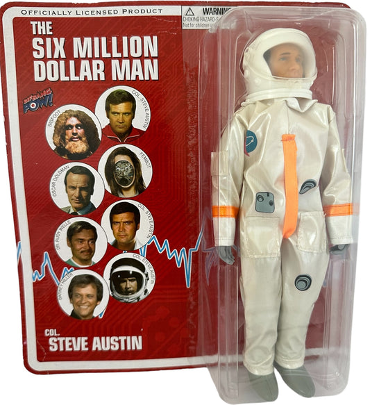 Vintage Biff Bang Pows 2014 - The Six Million Dollar Man Colonel Steve Austin In Astronaut Attire 8 Inch Action Figure - Brand New Factory Sealed Shop Stock Room Find
