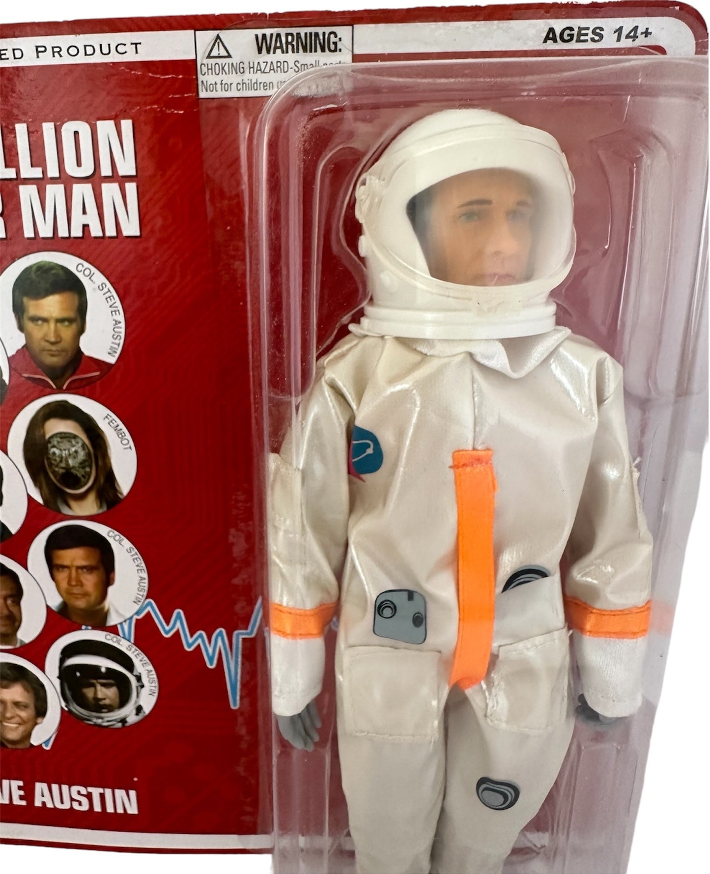 Vintage Biff Bang Pows 2014 - The Six Million Dollar Man Colonel Steve Austin In Astronaut Attire 8 Inch Action Figure - Brand New Factory Sealed Shop Stock Room Find