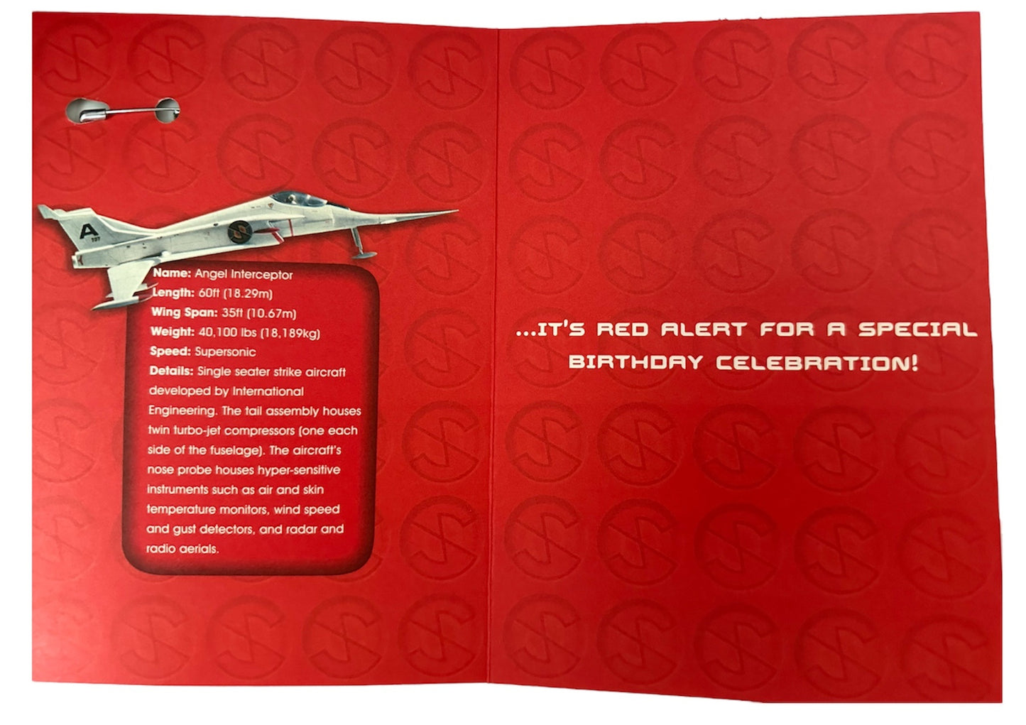 Vintage 2001 Gerry Andersons Captain Scarlet And The Mysterons Birthday Wishes Card - With Badge - Former Shop Stock (Copy)