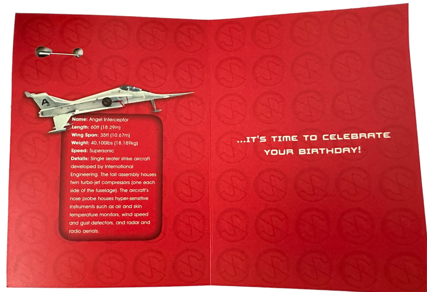 Vintage 2001 Gerry Andersons Captain Scarlet And The Mysterons I'm On My Way Birthday Card - With Badge - Former Shop Stock