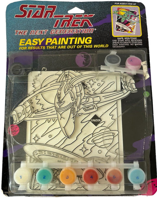 Vintage 1993 Star Trek The Next Generation Easy Painting Set - USS Enterprise & Romulan War Bird - Shop Stock Room Find
