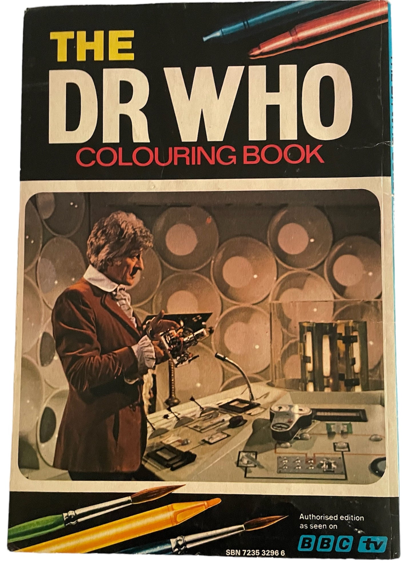 Vintage 1973 The Dr Who Colouring Book Staring Jon Pertwee As The Dr - Ultra Rare - Original Version