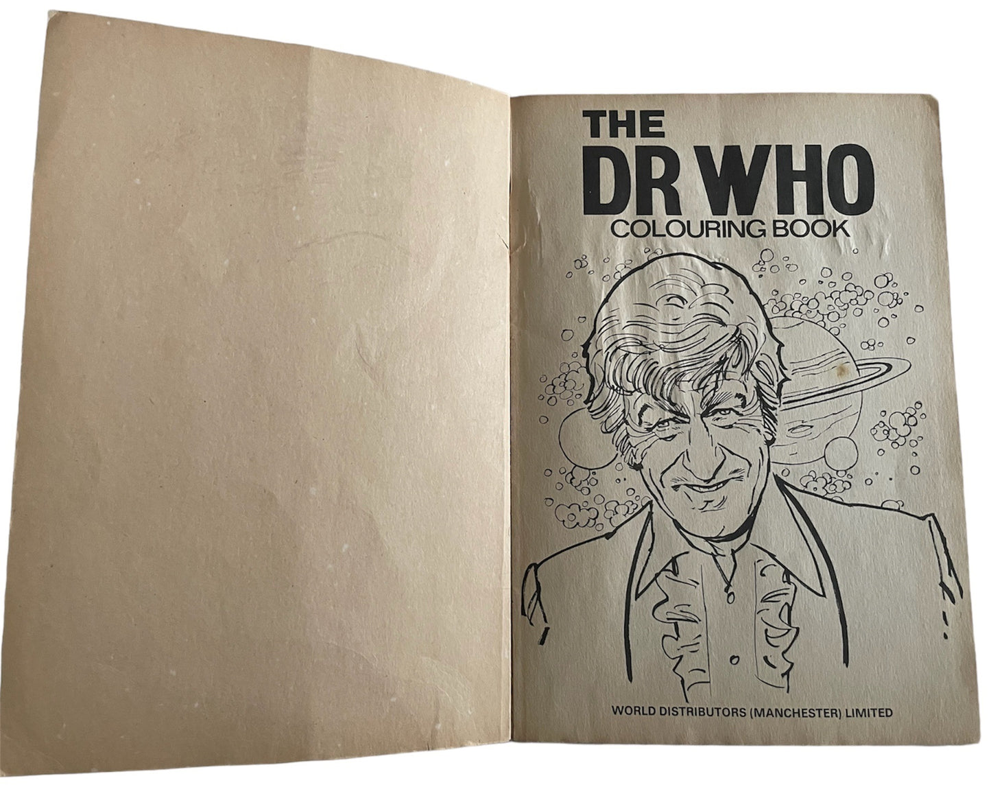 Vintage 1973 The Dr Who Colouring Book Staring Jon Pertwee As The Dr - Ultra Rare - Original Version