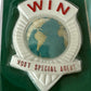 Vintage 1968 Century 21 Merchandise - Gerry Andersons Joe 90 WIN Most Special Agent - Shop Counter Badge Display Set Of Three - Factory Sealed
