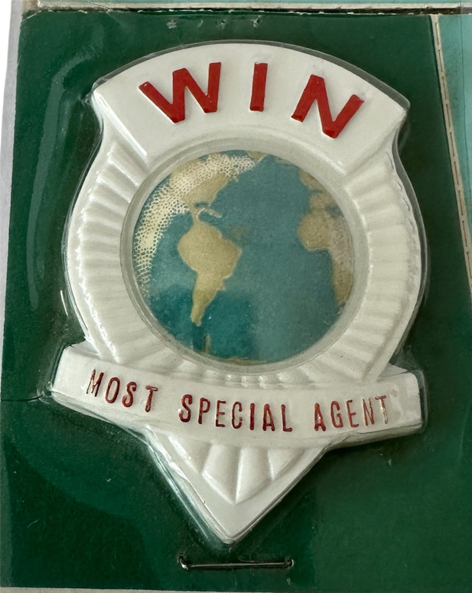 Vintage 1968 Century 21 Merchandise - Gerry Andersons Joe 90 WIN Most Special Agent - Shop Counter Badge Display Set Of Three - Factory Sealed