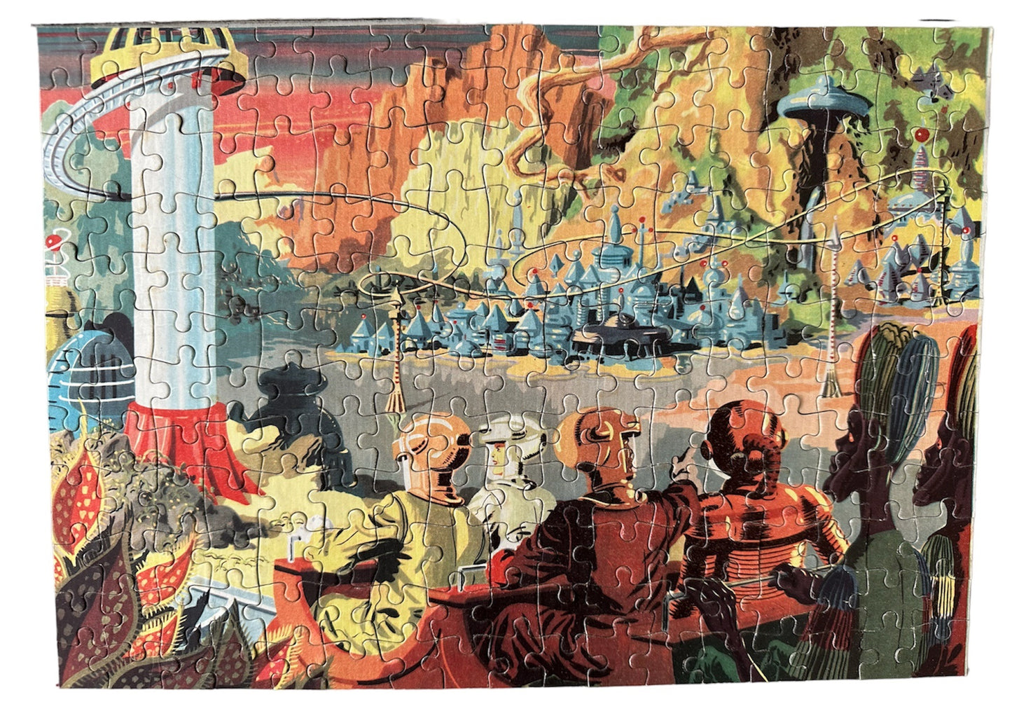 Vintage 1950's The Eagles Dan Dare Jigsaw Puzzle - Dan Dare And His Friends On Mercury - Fantastic Condition -100% Complete - In The Original Box
