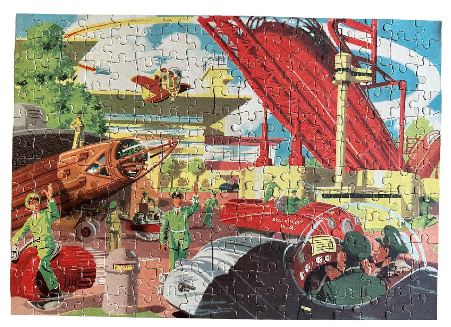 Vintage 1950's The Eagles Dan Dare Jigsaw Puzzle - Interplanetary Space Fleet Headquarters - Fantastic Condition -100% Complete - In The Original Box