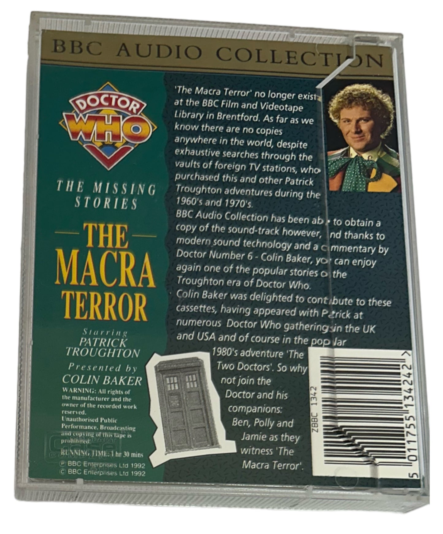 Vintage 1992 BBCs Radio Collection - Doctor Dr Who - The Missing Stories - The Macra Terror Starring Patrick Troughton - Double Audio Cassette Set - Shop Stock Room Find